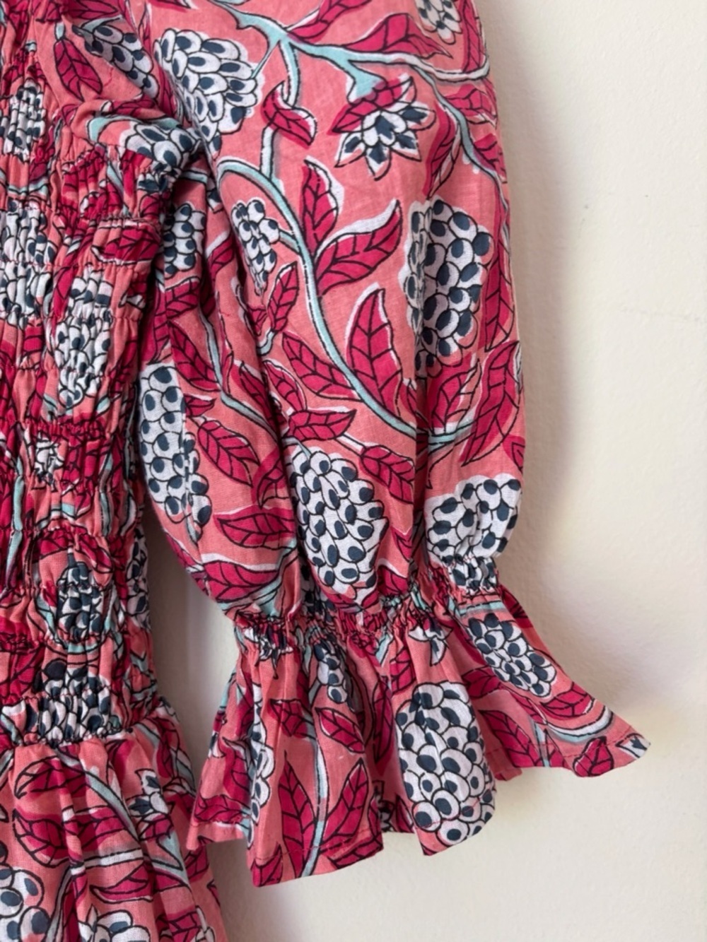 Perry Walker Collective Pink Floral Smocked Mini Dress OS One Size - Picture 3 of 7